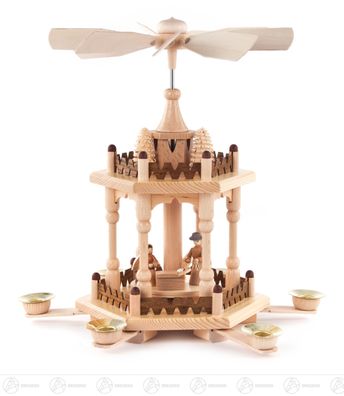 Pyramide mit Christi Geburt, für Kerzen d=14mm BxHxT 28 cmx31 cmx28 cm NEU