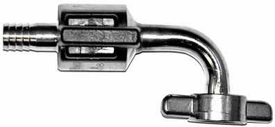 Bierabstellhahn - Gebogen, aus Edelstahl, NW 10 mm