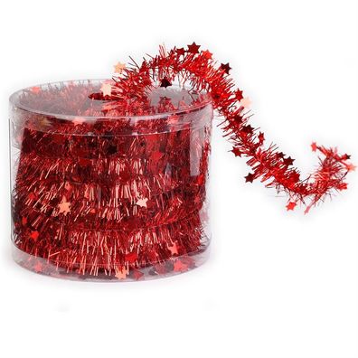 Drahtgirlande mit Sternen 7m rot Inge-Glas