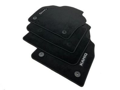 Original Skoda Kamiq Fussmatten schwarz Velours NW4 Logo Premium Textilfußmatten