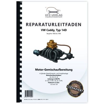VW Caddy 14D (83-95) Diesel Einspritz- Vorglühanlage 50-70 PS Reparaturanleitung