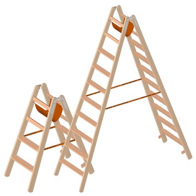 Layher Holzstehleiter mit Stufen 1020