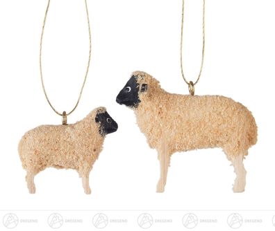Baumschmuck Behang Rhönschaf (2) BxHxT 2 cmx4 cmx4,5 cm NEU Erzgebirge