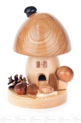 Räuchermann Räucherpilz runde Form, groß BxHxT 10 cmx14 cmx11 cm NEU Erzgebirge