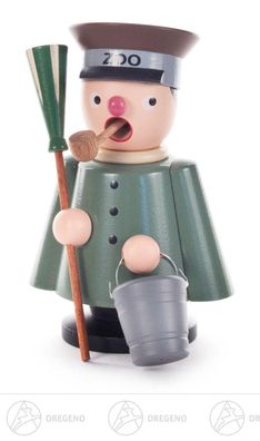 Räuchermann Zoowärter H=ca 12 cm NEU Erzgebirge Rauchmann Räucherfigur