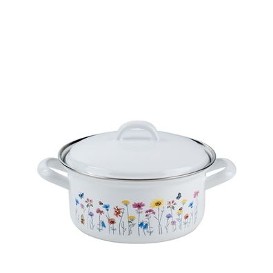 Riess Country Casserole avec couvercle Flora Ø16cm émail