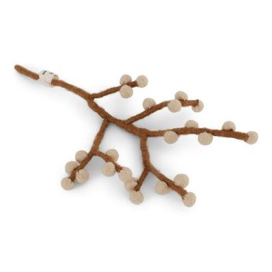 Mini Beerenzweig braun / beige aus Filz von Gry & Sif - Filzdeko, Filzzweig, handmade