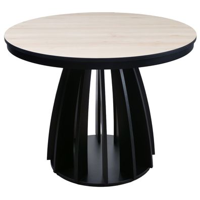 Selsey Diciffy - Ausziehbarer Esstisch Holzoptik Scandic Buche/Schwarz 100-140 x 100