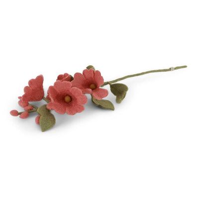 Stockrose rot aus Filz von Gry & Sif - Filzdeko, Filzblume, handmade, Sommerdeko