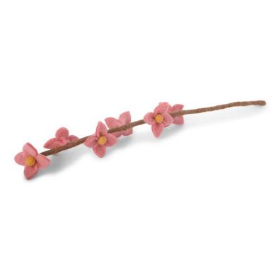 Zweig mit rosa Blüten aus Filz von Gry & Sif - Filzdeko, Filzzweig, Filzblume