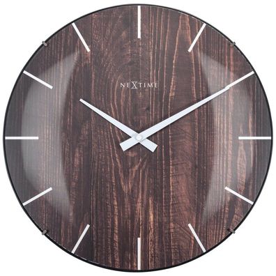 NeXtime - 3249BR - Wanduhr - 35cm - braun - Edge Wood Dome