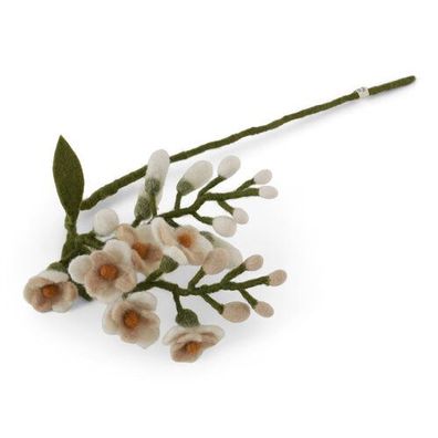 Blauregen weiß aus Filz von Gry & Sif - Filzdeko, Filzblume, handmade, Sommerdeko