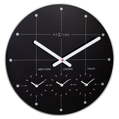 NeXtime - 8197ZW - Wanduhr - 43cm - schwarz - Big City