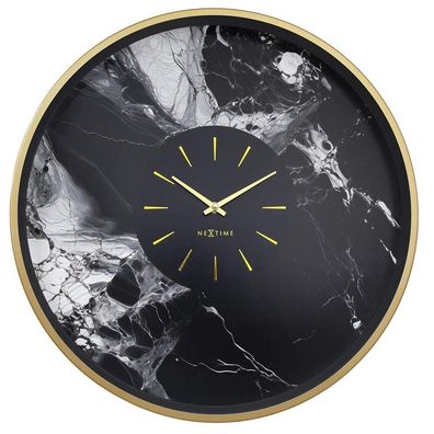 NeXtime - 3539GO - Wanduhr - 48cm - gold - Marble Duo