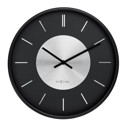 NeXtime - 3535ZW - Wanduhr - 25cm - schwarz - Retro II