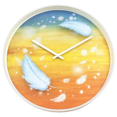 NeXtime - 3311 - Wanduhr - 30cm - weiß - Feathers