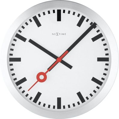 NeXtime - 3999ST - Wanduhr - 35cm - silber - Station