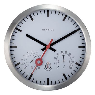 NeXtime - 4307ST - Wanduhr - 35cm - silber - Clematis