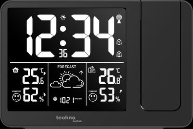 technoline WT548 Projektionswecker | Wettervorhersage | Luftdruckanzeige