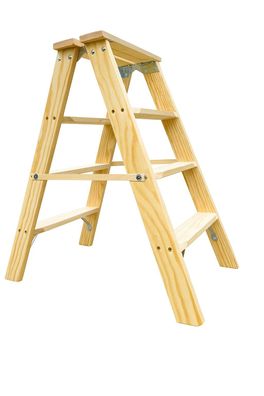 Weise Doppelstufenstehleiter Holz - beidseitig begehbar