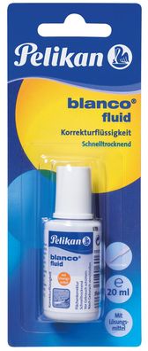 Pelikan 300841 Korrekturflüssigkeit Fluid blanco® - 20 ml, weiß, Blisterkarte