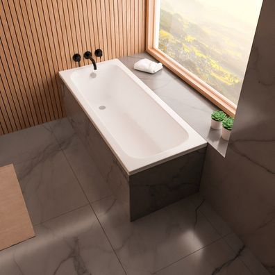 ECOLAM Badewanne 140x70 Acrylwanne Pola Rechteck TOP Qualität Füße Ablauf VIEGA