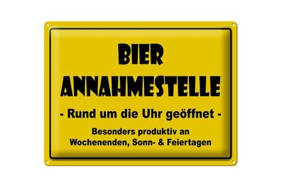 Blechschild 40 x 30 cm Alkohol Bier Annahmestelle geöffnet