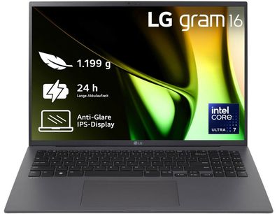 LG gram 16" Core Ultra 7 155H 32GB/2TB SSD Win11 grau 16Z90S-G. AD7CG