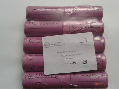 10er Rollenpaket 25 x 2 euro 2025 Rolle San Marino 2025 Heiliger Marinus 10 Rollen