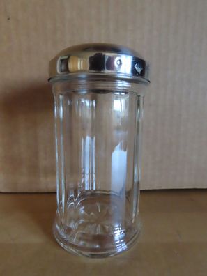 Zuckerstreuer Zuckerdosierer mit Metalldeckel ca. 14,3 cm H Stoha