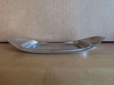 Servierplatte Butterschale klein Metall silbern Griffe mit Wölbung WMF Cromargan
