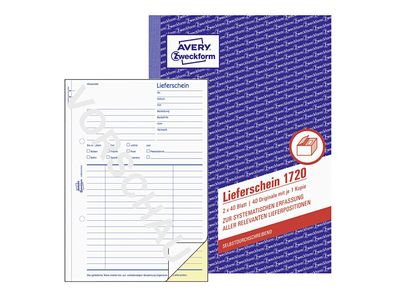 AVERY Zweckform Lieferschein 1720 A5 2x40 Blatt
