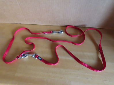 Leine Nylonleine rot mit zwei Karabinerhaken AniOne