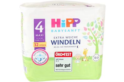 HiPP Babysanft MAXI Windeln Größe 4 32er Pack 9-14 kg Einwegwindeln