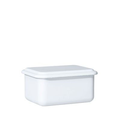 Riess Récipient à provisions émaillé avec couvercle 15x11x7cm de haut Classic Blanc