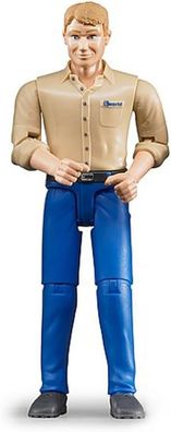 bruder 60006 Mann hellem Hauttyp & blauer Hose - 1:16 bworld, Bauer, Landwirt