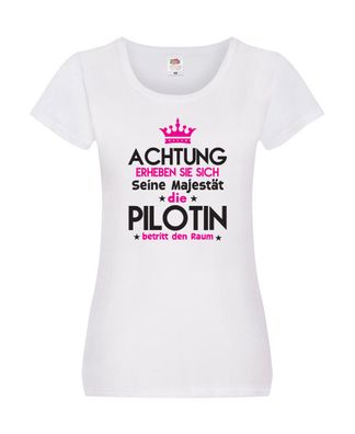 Seine Majestät Pilotin | Definition Piloten Damen Shirt Weiß