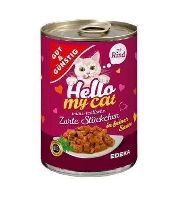 G&G Katzenfutter mit Rind - Zarte Stückchen, 415 g