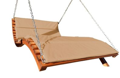 ALEOS. Design Hollywoodliege "ARUBA-LOUNGER-BRAUN" aus Holz Lärche (ohne Gestell)