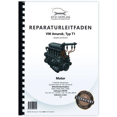 VW Amarok Typ T1 ab 2022 4-Zyl. Dieselmotor 2,0l 150-209 PS Reparaturanleitung