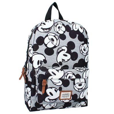 Kinder Rucksack Grau | Micki Maus | Mickey Mouse | 33 x 25 x 10 cm