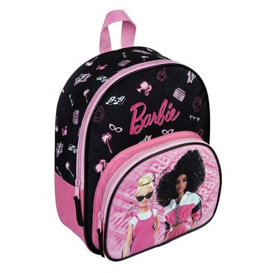 Kinder Rucksack Rosa | mit Vortasche | Barbie | 31 x 26 x 10 cm