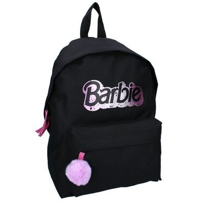 Kinder Rucksack Schwarz | Barbie | 38 x 26 x 15 cm | mit Front-Tasche