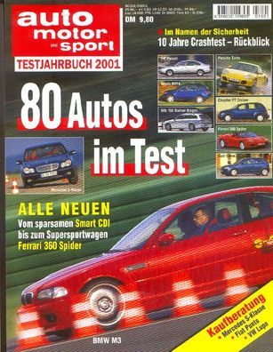 auto motor und sport Testjahrbuch 2001 - 80 Autos im Test, Kaufberatung, Crashtest