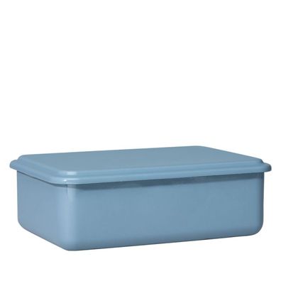 Riess Récipient à provisions émaillé avec couvercle 23x15x7 cm bleu myrtille