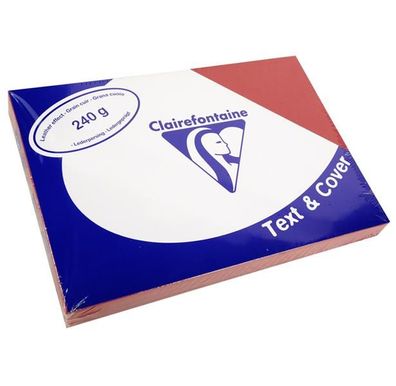 Clairefontaine Ledergeprägtes Papier 240 g/m² DIN-A4 Tiefrot 100 Blatt