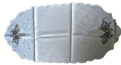 weihnachtlicher Läufer "Kerze + Zapfen"