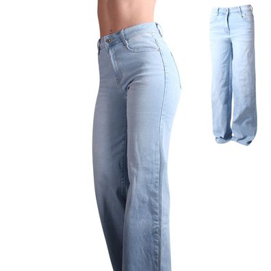 topschuhe24 3171 Damen Wide Leg Jeans Baggy
