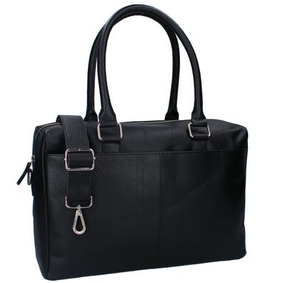 Schwarze Baby Wickeltasche mit Unterlage | Echt Leder | Schultertasche