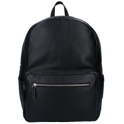 Schwarzer Baby Wickel-Rucksack | Echt Leder | mit Wickelunterlage